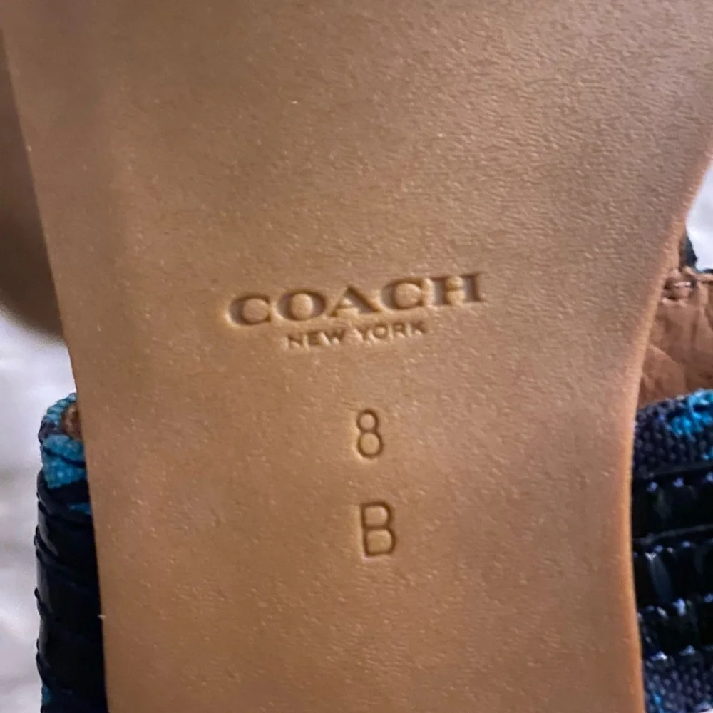 COACH Sammy Thong Sandals Patent Leather Canvas, Sz. 8